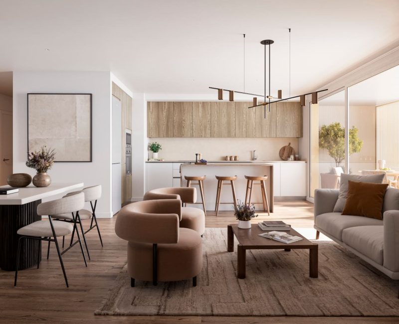 Salón en vivienda de Cenit Residencial
